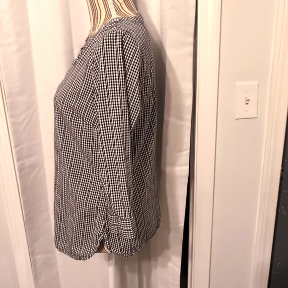 Talbots Women's Black and White‎ Checkered Women's Top Size Small - Picture 7 of 11